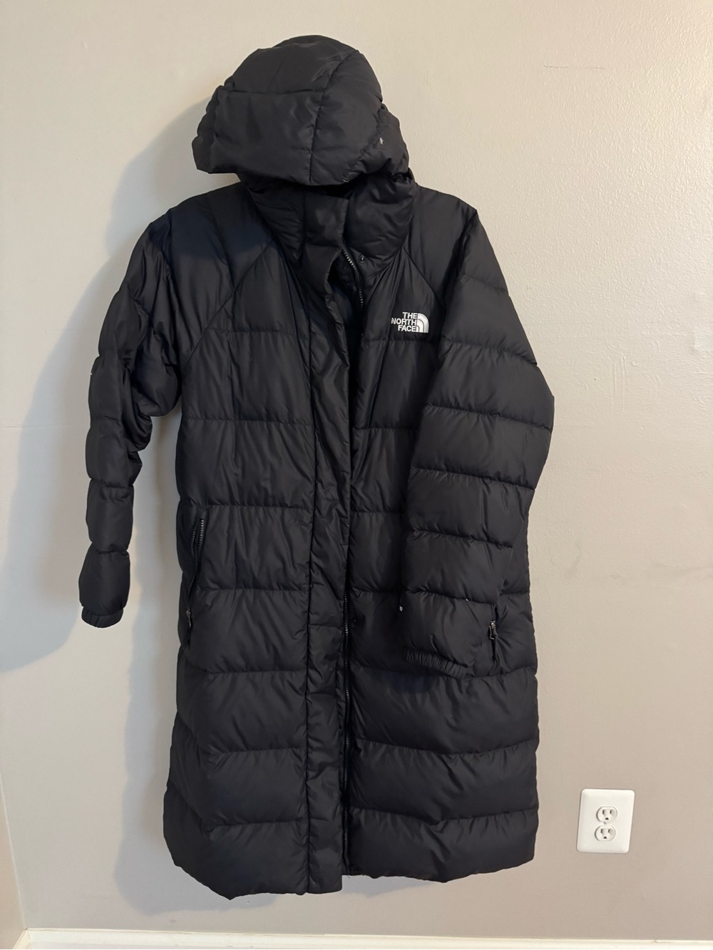 The North Face Black Long Puffer Women's Jacket with Hood